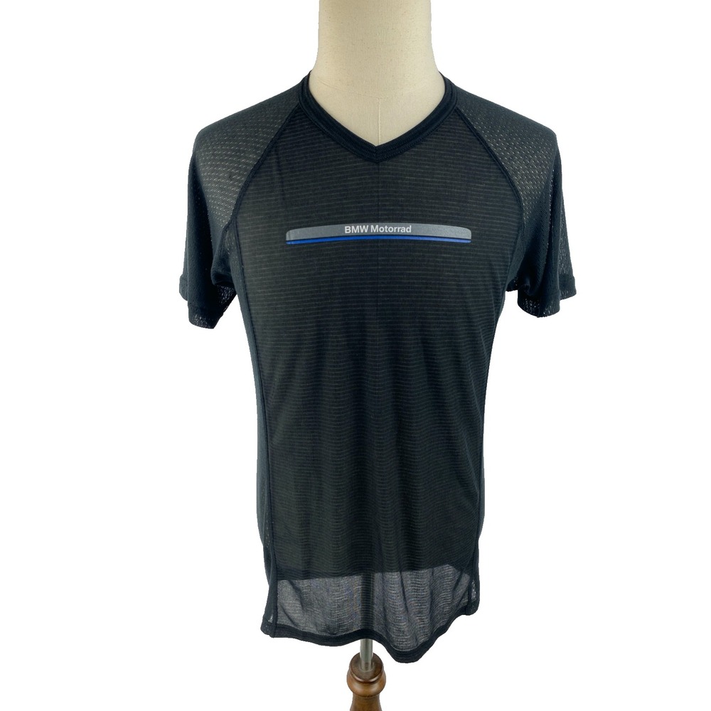 BMW Motorrad Men XL (Fits M/L) Mesh Jersey Bikercore Vtg Riding Shirt Sheer Thin